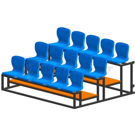 Купить Трибуна мобильная 3 ряда сиденья пластиковые на 15 мест в Дальнегорске 
